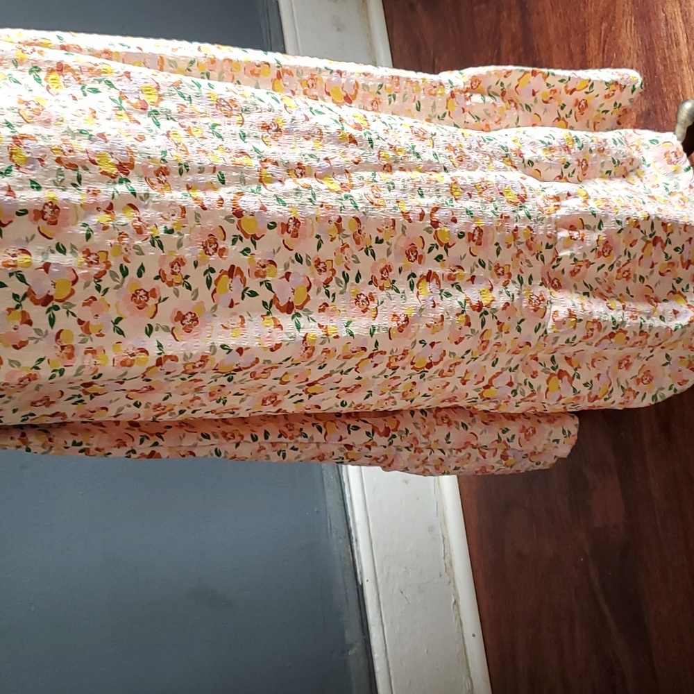 Beautiful cottagecore midi summer off shoulder floral dress size L - Picture 10 of 14